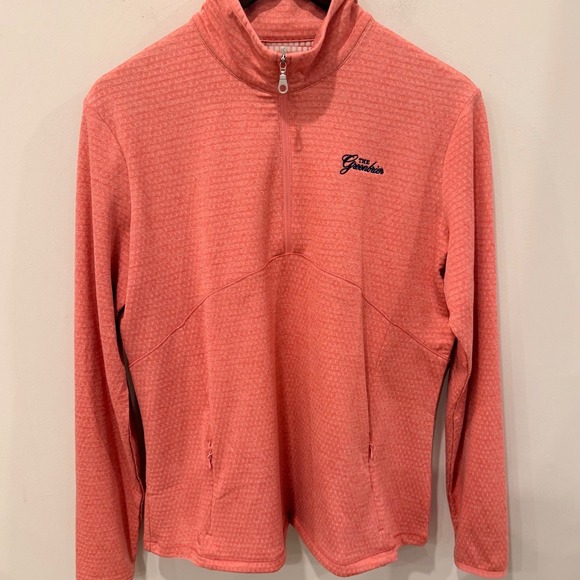 Kate Lord Tops - Kate Lord The Greenbrier Coral Orange Quarter Zip Pullover Sweater KE50 Large